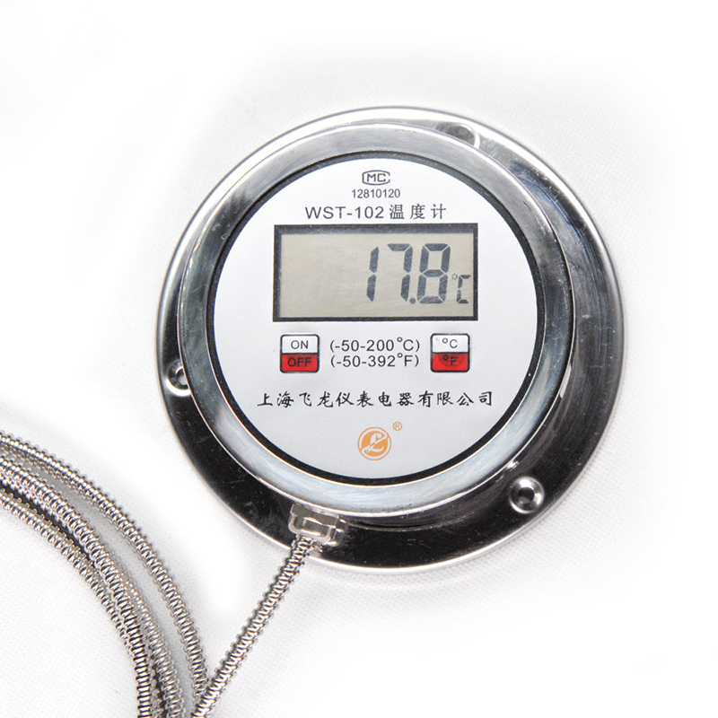 Thermomètre à affichage numérique de haute précision Thermomètre radial de type K Pt100 Thermomètre numérique à tuyau flexible en acier inoxydable