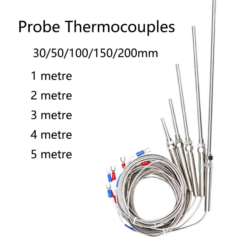 Thermocouple flexible blindé à aiguilles, type K, thermocouple haute température et haute précision à 2 fils avec capteur RTD PT100 étendu